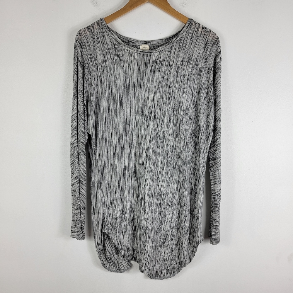 Wilfred Dolman Long Sleeve Crewneck Heathered Open Cross Back Tunic
